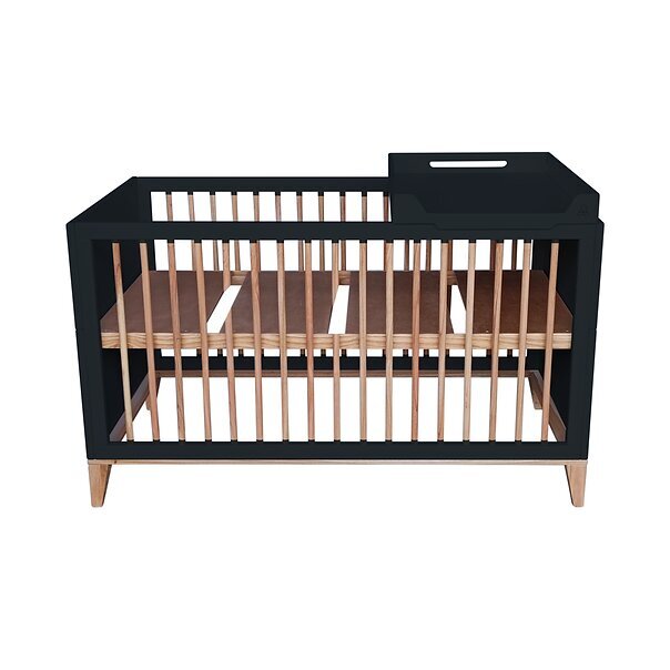 Vaikiška lovytė Nami Evolutive, 70 x 140 cm, juoda kaina ir informacija | Kūdikių lovytės | pigu.lt