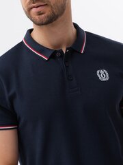 Polo marškinėliai vyrams Ombre Clothing S1635, juodi kaina ir informacija | Vyriški marškinėliai | pigu.lt