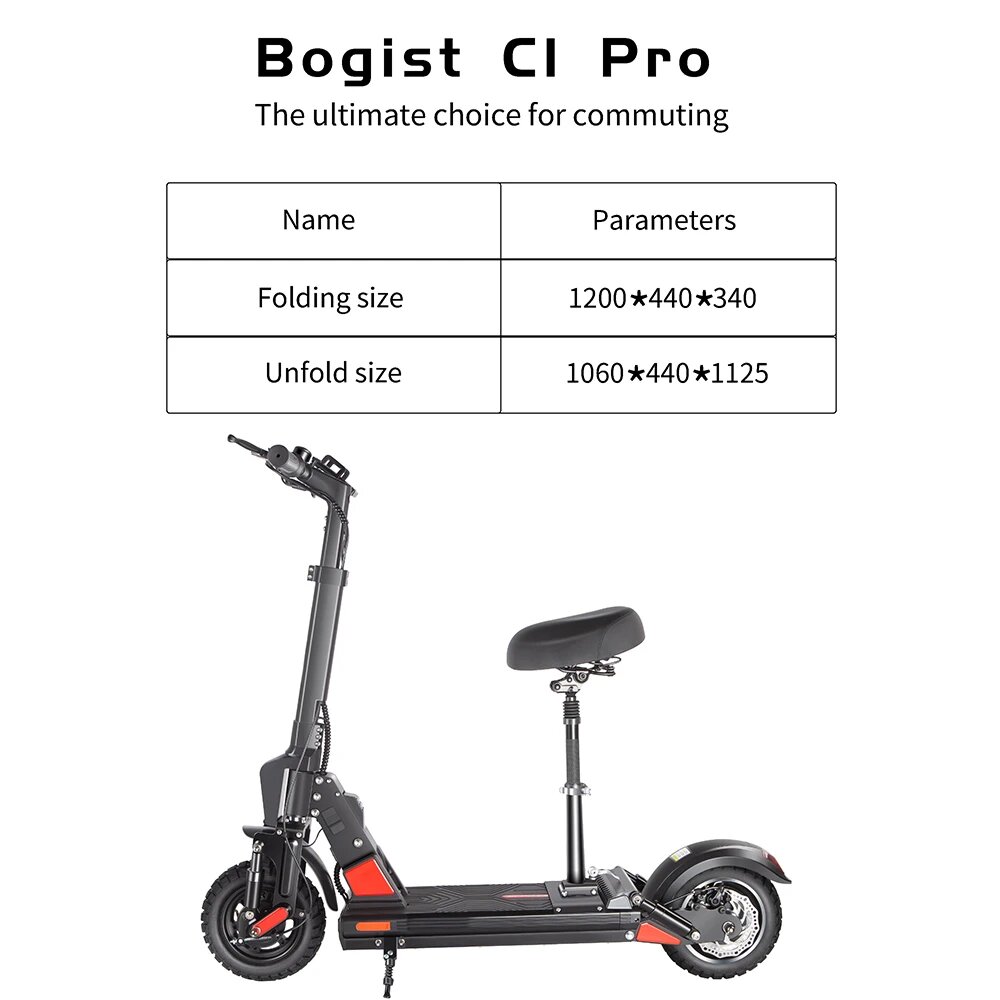 Электросамокат BOGIST C1 PRO, черный, 500Вт, 13Ач цена | pigu.lt