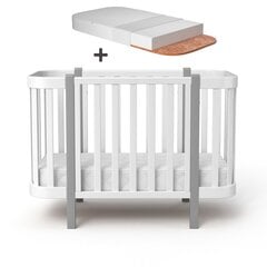 Vaikiška lovytė Happy Baby, balta/pilka kaina ir informacija | Kūdikių lovytės | pigu.lt