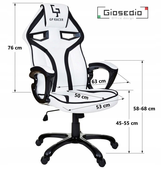 Biuro kėdė Giosedio GP RACER GPR042, juoda kaina ir informacija | Biuro kėdės | pigu.lt