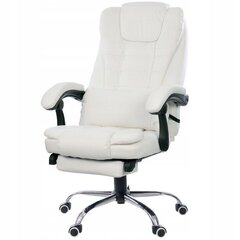 Biuro kėdė Giosedio FBK02, balta, su kojų atrama цена и информация | Офисные кресла | pigu.lt
