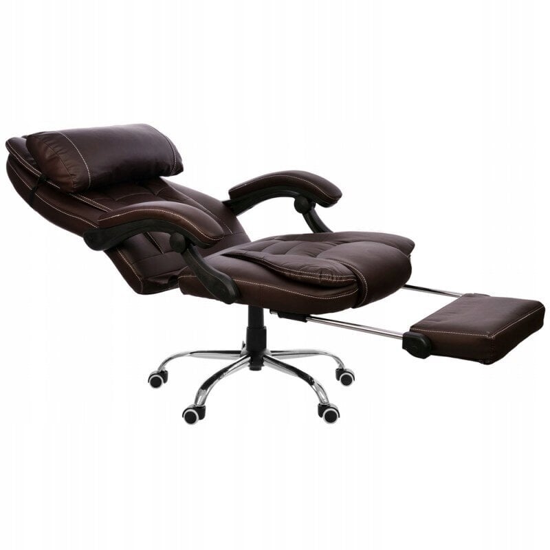 Biuro kėdė Giosedio FBK03, ruda, su kojų atrama kaina ir informacija | Biuro kėdės | pigu.lt