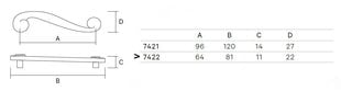 Rankena 7422-805, 64mm, 4 vnt. kaina ir informacija | Baldų rankenėlės | pigu.lt