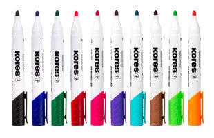 Комплект маркеров для доски KORES K-Marker WB, 3мм, 10 цветов цена и информация | Принадлежности для рисования, лепки | pigu.lt