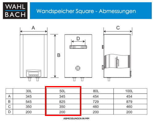 Vandens šildytuvas Cube Wahlbach WS 50 ET, 50 l kaina ir informacija | Vandens šildytuvai | pigu.lt
