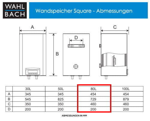 Vandens šildytuvas Cube Wahlbach WS 80 ET, 80 l kaina ir informacija | Vandens šildytuvai | pigu.lt
