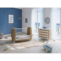 Кроватка с плетеной тесьмой 60x120 см белая цена и информация | Детские кроватки | pigu.lt