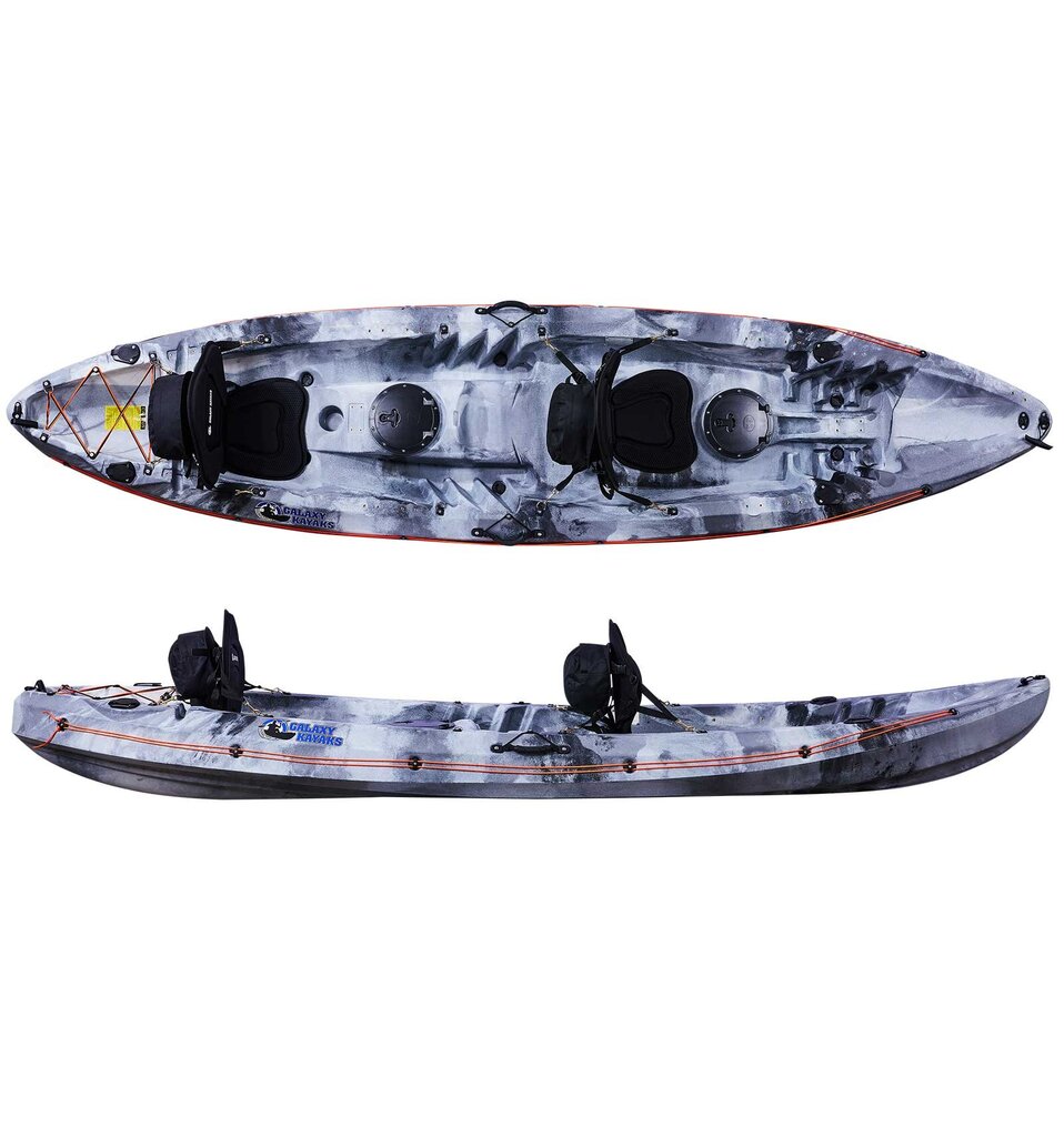 Kajakas, baidarė Galaxy Kayaks - Tandem Solo, pilka/balta kaina ir informacija | Valtys ir baidarės | pigu.lt