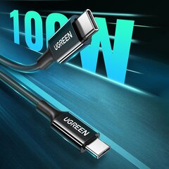 USB кабель Ugreen US300 USB-C to USB-C 5A 100W 1.5m черный цена и информация | Кабели для телефонов | pigu.lt