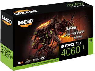 Inno3D GeForce RTX 4060 Ti X3 OC (N406T3-08D6X-171153L) kaina ir informacija | Vaizdo plokštės (GPU) | pigu.lt