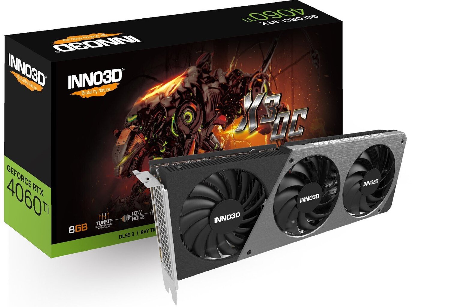 Inno3D GeForce RTX 4060 Ti X3 OC (N406T3-08D6X-171153L) kaina ir informacija | Vaizdo plokštės (GPU) | pigu.lt