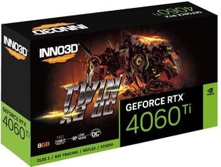 Inno3D GeForce RTX 4060 Ti Twin X2 OC (N406T2-08D6X-171153N) kaina ir informacija | Vaizdo plokštės (GPU) | pigu.lt