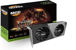 Inno3D GeForce RTX 4060 Ti Twin X2 OC (N406T2-08D6X-171153N) цена и информация | Видеокарты (GPU) | pigu.lt