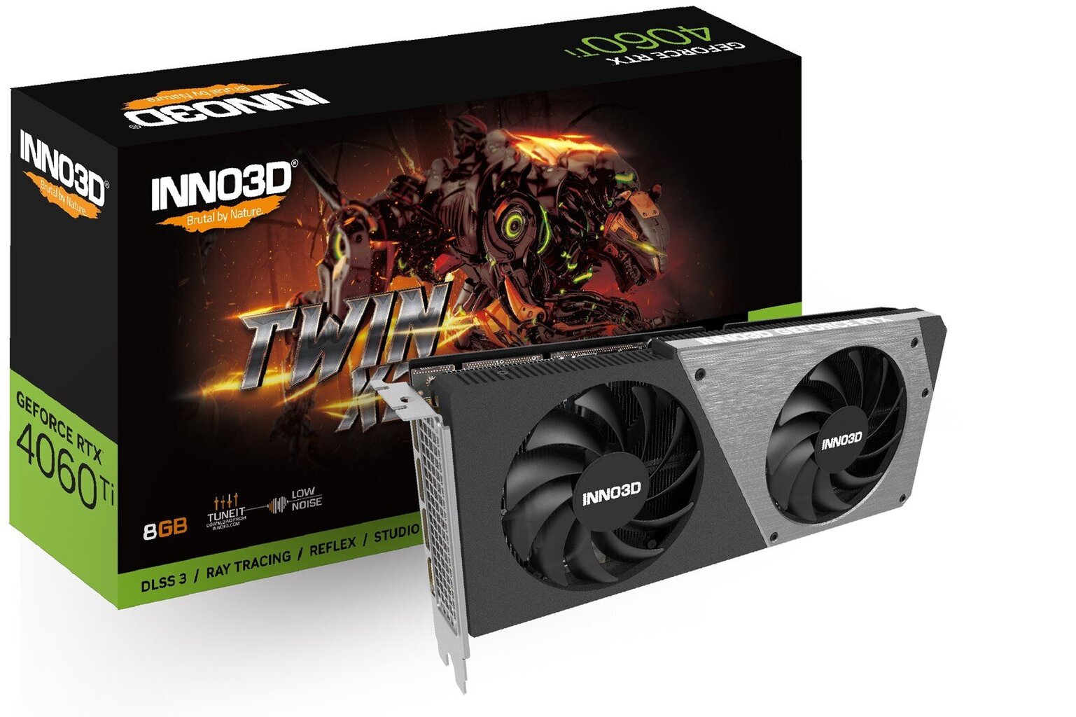 Inno3D GeForce RTX 4060 Ti Twin X2 (N406T2-08D6-171153N) kaina ir informacija | Vaizdo plokštės (GPU) | pigu.lt