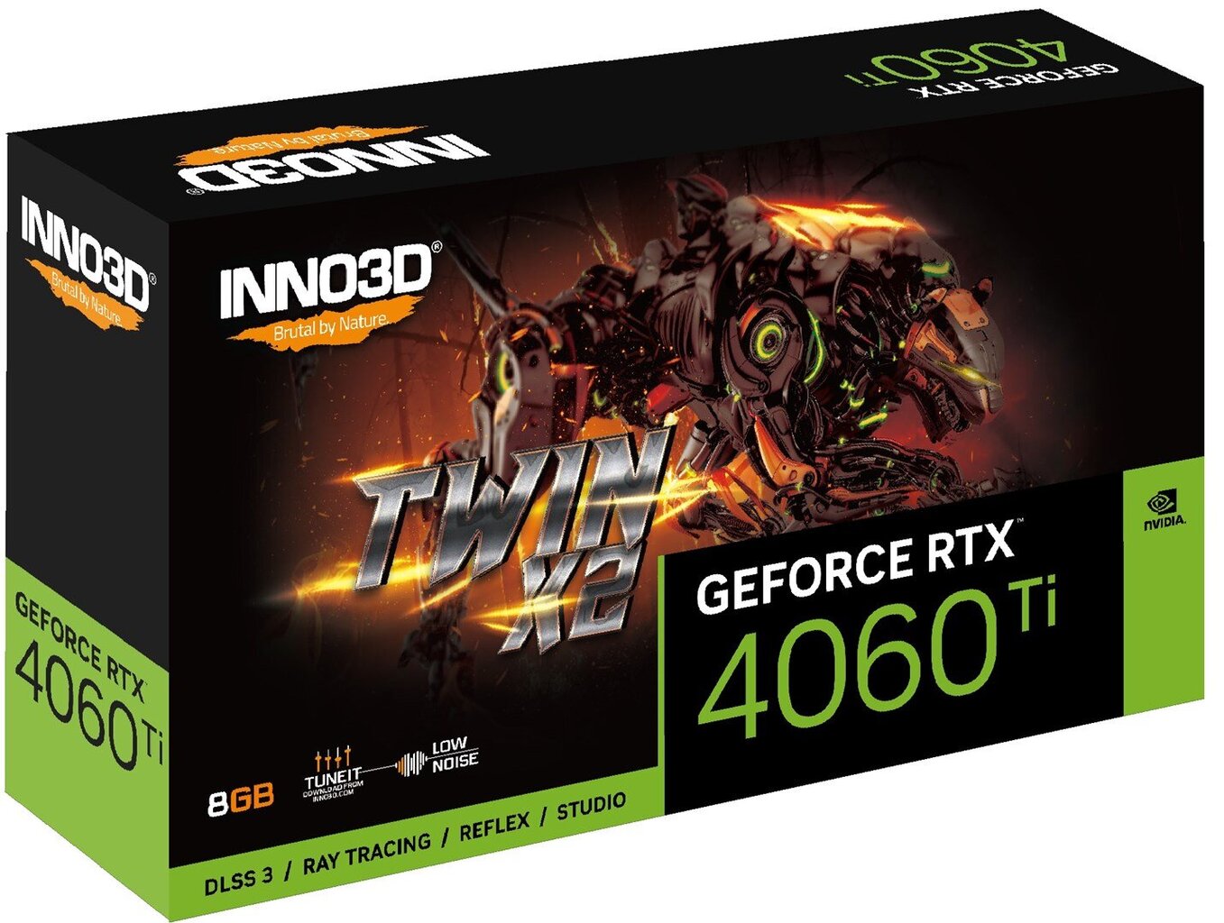 Inno3D GeForce RTX 4060 Ti Twin X2 (N406T2-08D6-171153N) цена и информация | Vaizdo plokštės (GPU) | pigu.lt