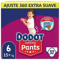 Sauskelnės Dodot Pants Activity, 15 + kg, 6 dydis, 36 vnt kaina ir informacija | Sauskelnės | pigu.lt