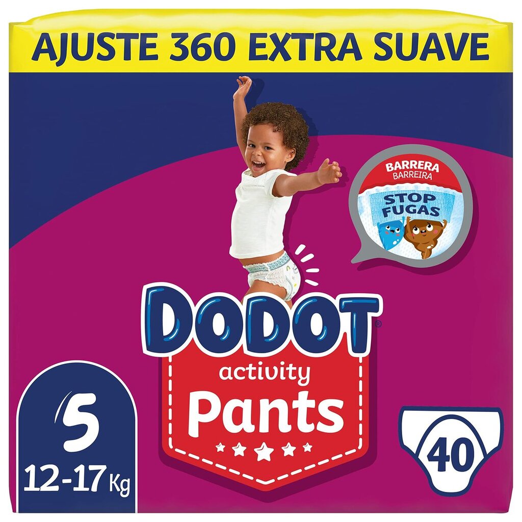 Sauskelnės Dodot Pants Activity 12-17 kg, 5 dydis, 40 vnt kaina ir informacija | Sauskelnės | pigu.lt