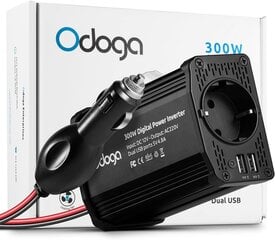 Inverteris, įtampos keitiklis Odoga , 300W, 12-110V, 4.8A USB kaina ir informacija | Įtampos keitikliai | pigu.lt