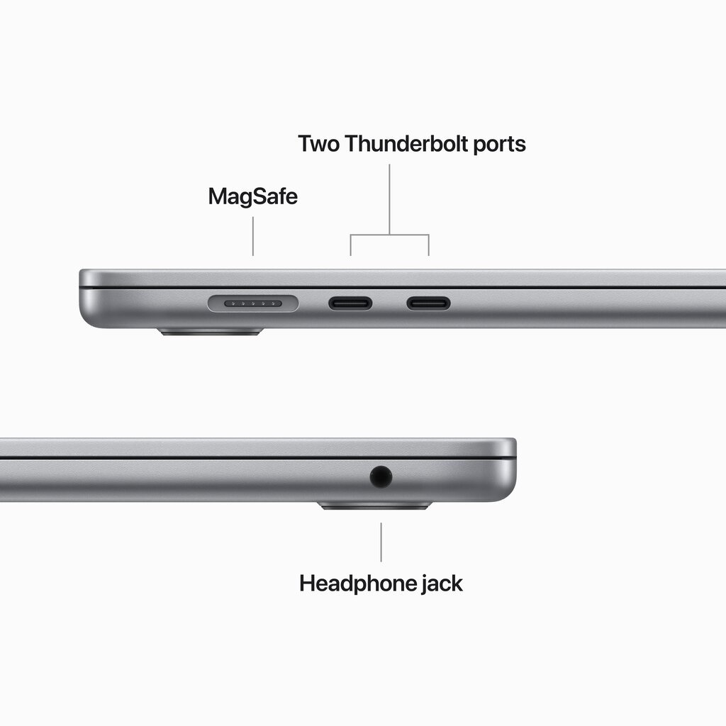 Macbook Air 15” Apple M2 8C CPU, 10C GPU/8GB/256GB SSD/Space Grey/INT - MQKP3ZE/A цена и информация | Nešiojami kompiuteriai | pigu.lt