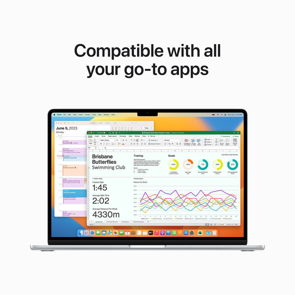 Macbook Air 15” Apple M2 8C CPU, 10C GPU/8GB/256GB SSD/Silver/INT - MQKR3ZE/A kaina ir informacija | Nešiojami kompiuteriai | pigu.lt