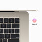 Macbook Air 15” Apple M2 8C CPU, 10C GPU/8GB/256GB SSD/Starlight/RUS - MQKU3RU/A kaina ir informacija | Nešiojami kompiuteriai | pigu.lt