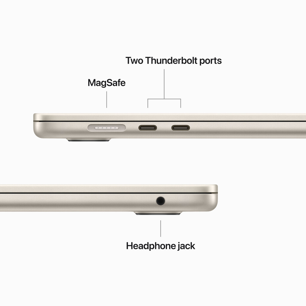 Macbook Air 15” Apple M2 8C CPU, 10C GPU/8GB/256GB SSD/Starlight/SWE - MQKU3KS/A цена и информация | Nešiojami kompiuteriai | pigu.lt