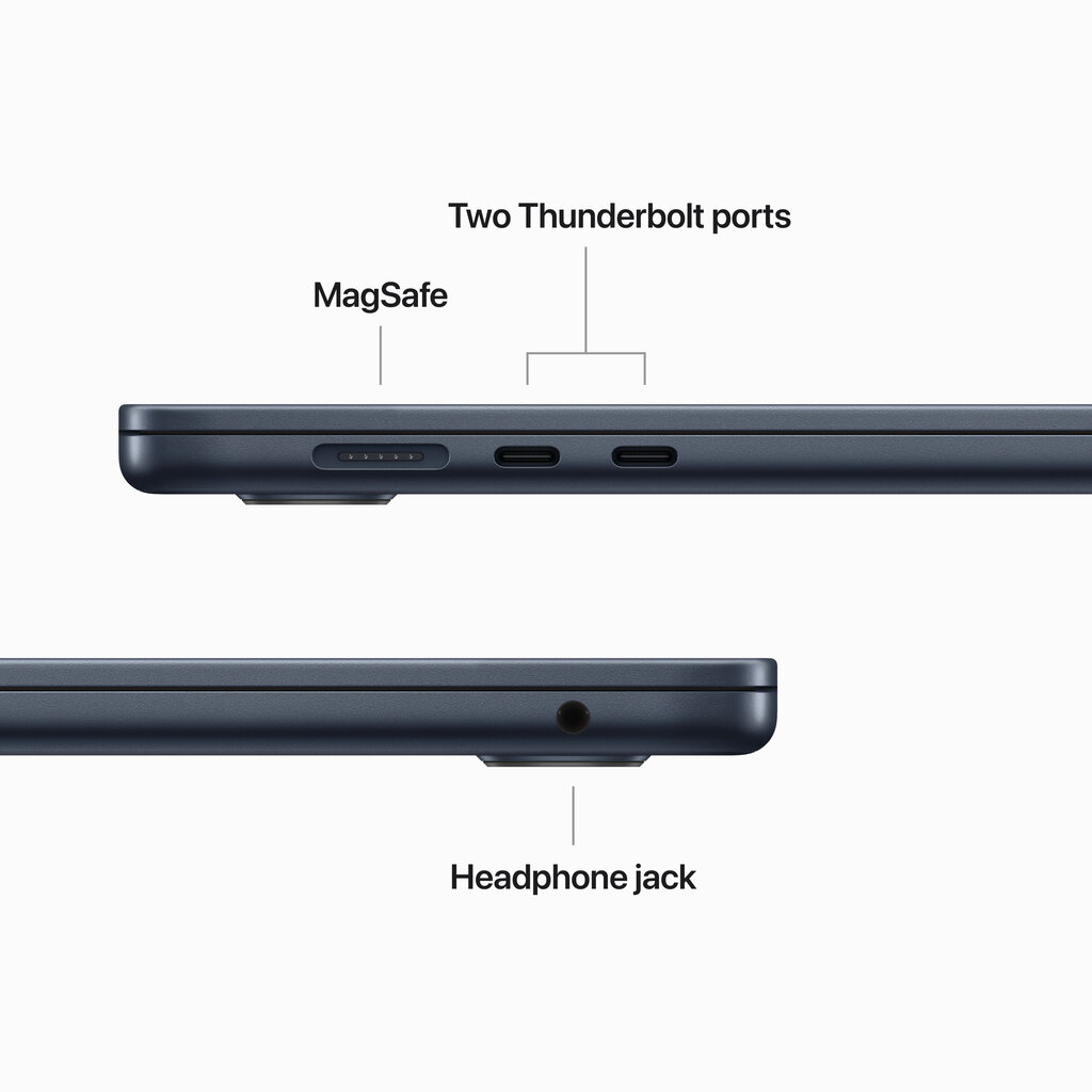 Macbook Air 15” Apple M2 8C CPU, 10C GPU/8GB/256GB SSD/Midnight/RUS - MQKW3RU/A kaina ir informacija | Nešiojami kompiuteriai | pigu.lt