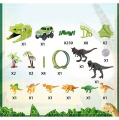 Žaislinė automobilių trasa Dinozaurų parkas MalPlay, 260 el. цена и информация | Игрушки для мальчиков | pigu.lt