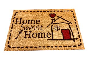 Придверный коврик Home Sweet Home, 40x60 см, коричневый цена и информация | Придверные коврики | pigu.lt