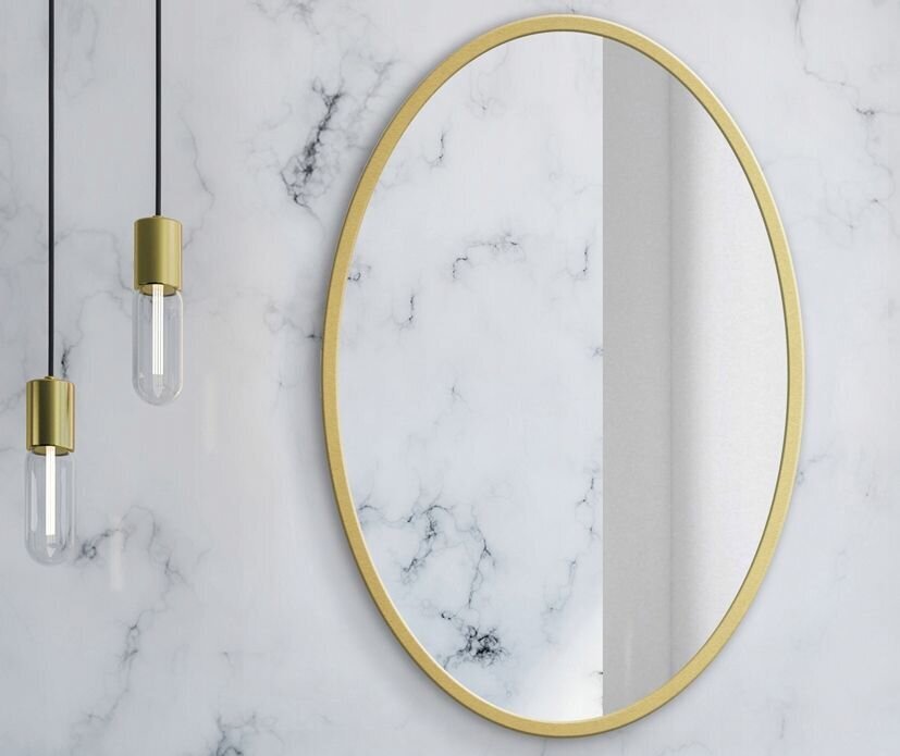 Sieninis veidrodis, 70 cm, auksinės spalvos цена и информация | Veidrodžiai | pigu.lt