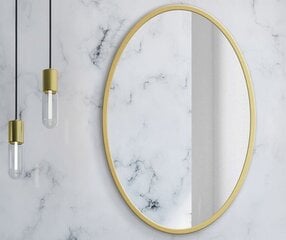 Зеркало настенное, 60 см, золотистого цвета цена и информация | Зеркала | pigu.lt
