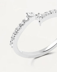 PDPAOLA Красивое серебряное кольцо с прозрачными цирконами NUVOLA Silver AN02-874 цена и информация | Кольцо | pigu.lt
