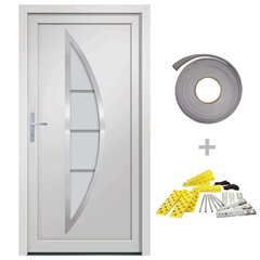 vidaXL Priekinės durys baltos spalvos 108x208cm цена и информация | Уличные двери | pigu.lt