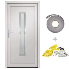 vidaXL Priekinės durys baltos spalvos 108x208cm kaina ir informacija | Lauko durys | pigu.lt