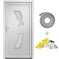 vidaXL Priekinės durys baltos spalvos 98x200cm 3187922 цена и информация | Межкомнатные двери | pigu.lt