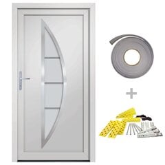 vidaXL Priekinės durys baltos spalvos 108x200cm цена и информация | Уличные двери | pigu.lt
