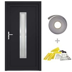 vidaXL Priekinės durys antracito spalvos 98x208cm цена и информация | Уличные двери | pigu.lt