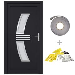 vidaXL Priekinės durys antracito spalvos 98x200cm 3187937 kaina ir informacija | Vidaus durys | pigu.lt
