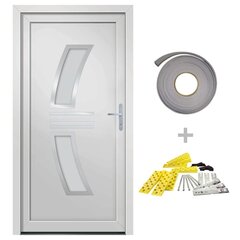 vidaXL Priekinės durys baltos spalvos 108x208cm 3187930 цена и информация | Межкомнатные двери | pigu.lt