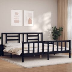 Каркас кровати vidaXL, 180x200 см, черный цена и информация | Кровати | pigu.lt
