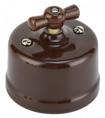 Двойной рамочный выключатель на одну группу 1p керамический коричневый 70304 цена и информация | Выключатели, розетки | pigu.lt