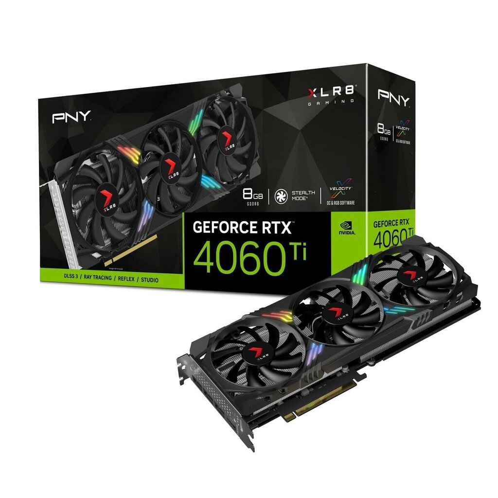 PNY nVidia GeForce GTX 4060Ti VCG4060T8TFXXPB1 kaina ir informacija | Vaizdo plokštės (GPU) | pigu.lt