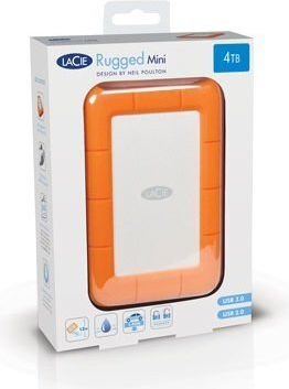LACIE RUGGED MINI drive 4TB Shock/ rain/ pressure resistant USB3.0 2,5inch orange kaina ir informacija | Išoriniai kietieji diskai (SSD, HDD) | pigu.lt