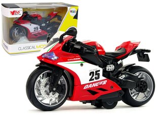 Sportinis motociklas su garso ir šviesos efektais, 1:12, raudonas цена и информация | Игрушки для мальчиков | pigu.lt