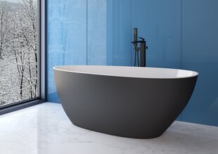 Vonia Besco Goya Matt Black&White 170, su Klik-klak Chrome цена и информация | Для ванны | pigu.lt