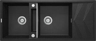 Deante granitinė virtuvinė plautuvė su magnetais Deante Magnetic ZRM_G213, Metallic graphite kaina ir informacija | Virtuvinės plautuvės | pigu.lt