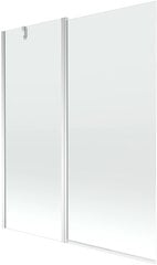 Vonios sienelė Mexen Flip I, Chrome/skaidrus stiklas, 80,100,120,140x150 cm-140 cm kaina ir informacija | Priedai vonioms, dušo kabinoms | pigu.lt
