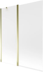 Vonios sienelė Mexen Flip I, Gold/matinis stiklas, 80,100,120,140x150 cm-140 cm kaina ir informacija | Priedai vonioms, dušo kabinoms | pigu.lt