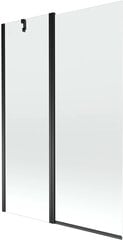 Стенка в ванной Mexen Flip I, Black/прозрачное стекло, 80,100,120,140x150 cm-120 cm цена и информация | Аксессуары для ванн, душевых кабин | pigu.lt